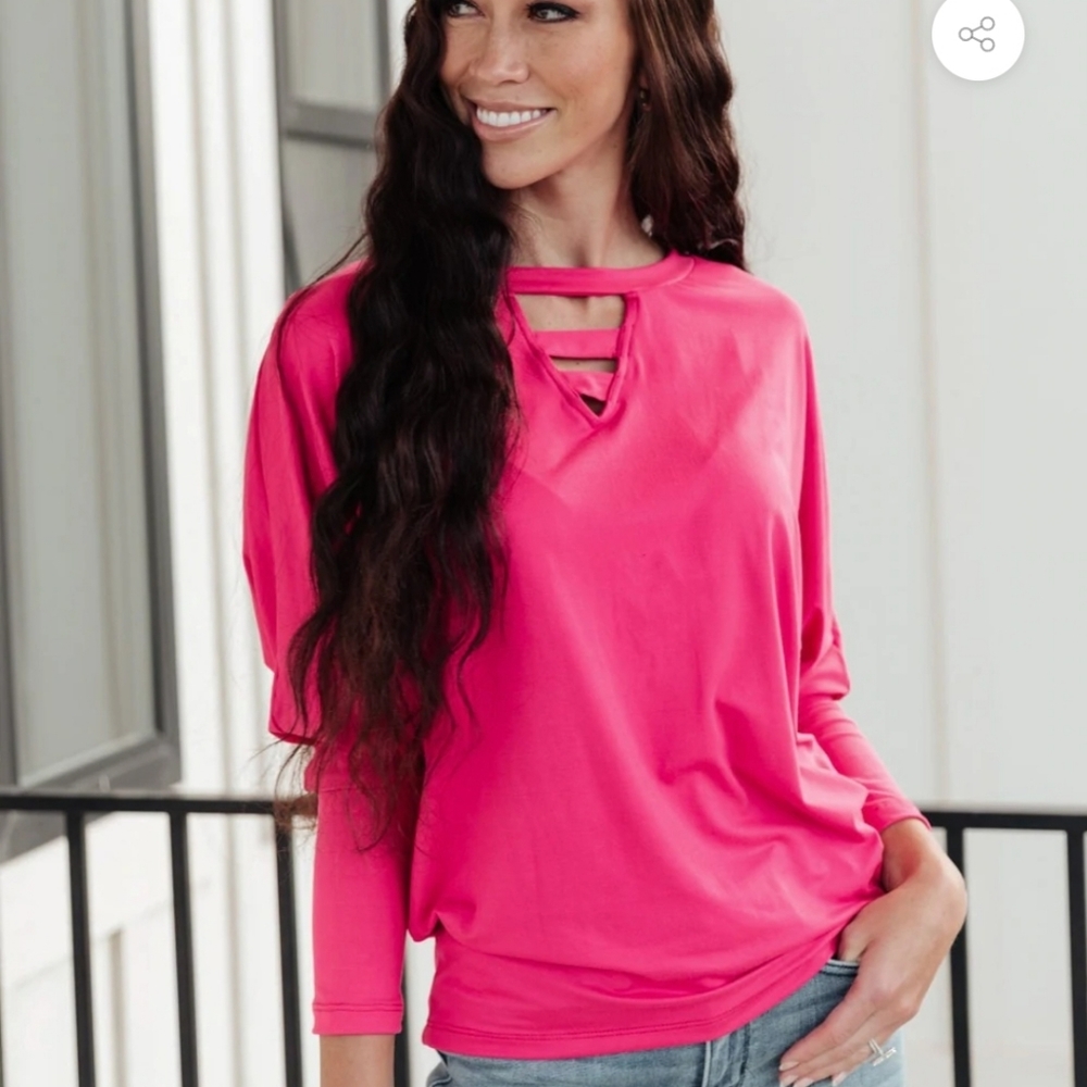3XL ladder v-neck pink